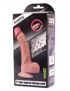 8" Dual-Layered Silicone Nature Cock Flesh Dildó Dongok - Dildók Lovetoy