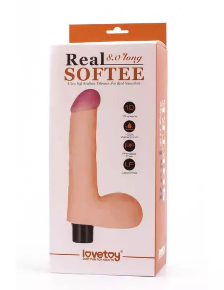 8" Real Softee Dildo Vibrátor 4 Realisztikus vibrátorok Lovetoy