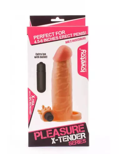 Pleasure X-Tender Vibrating Penis Sleeve 1 Péniszköpeny Péniszköpenyek - Hosszabítók Lovetoy