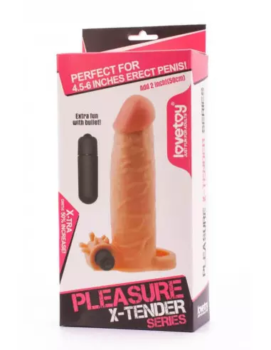 Pleasure X-Tender Vibrating Penis Sleeve 1 Péniszköpeny Péniszköpenyek - Hosszabítók Lovetoy