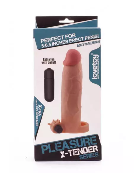 Pleasure X-Tender Vibrating Penis Sleeve 6 Péniszköpeny Péniszköpenyek - Hosszabítók Lovetoy