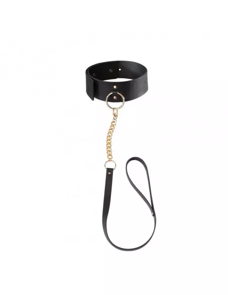 Maze Wide Choker With Leash Black Nyakörv Pórázzal Nyakörv és póráz Bijoux Indiscrets