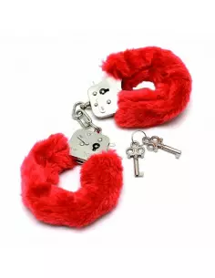 Police Handcuffs With Soft Red Fur Bilincs Bilincsek - Kötözők Rimba 2