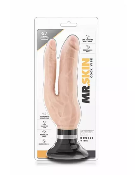 Mr. Skin Double Vibe Cock Beige Vibrátor Realisztikus vibrátorok Blush