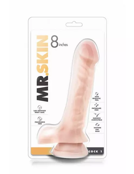 Mr. Skin Cock 8 inch Cock 1 Beige Dildó Dongok - Dildók Blush