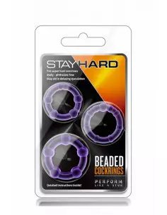 Stay Hard Beaded Purple Péniszgyűrű Péniszgyűrűk - Mandzsetták Blush