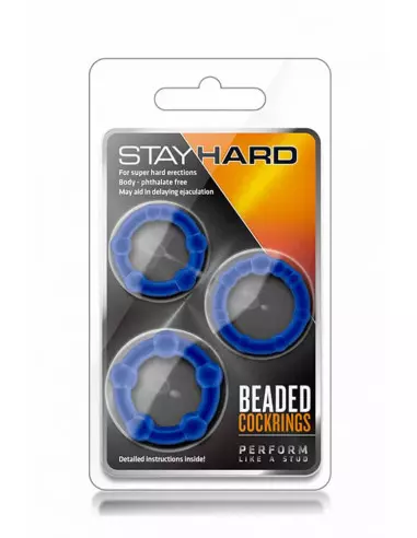 Stay Hard Beaded Blue Péniszgyűrű Péniszgyűrűk - Mandzsetták Blush