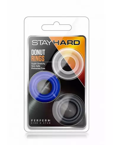 Stay Hard Donut Rings Assorted Péniszgyűrű Péniszgyűrűk - Mandzsetták Blush