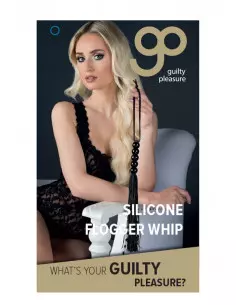 GP Silicone Flogger Whip Black Korbács 35 cm Korbácsok - Pálcák - Paskolók Guilty Pleasure