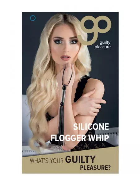 GP Silicone Flogger Whip Black Korbács 26 cm Korbácsok - Pálcák - Paskolók Guilty Pleasure
