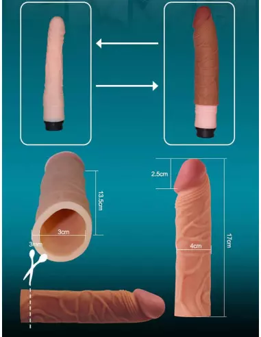 Pleasure X-Tender Penis Sleeve Brown 2 Péniszköpeny Péniszköpenyek - Hosszabítók Lovetoy