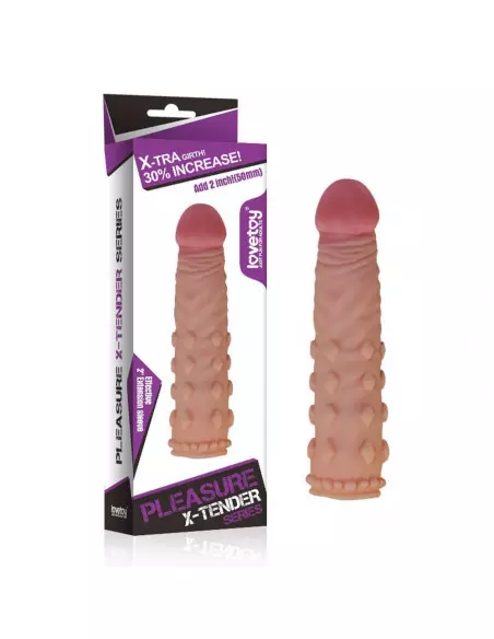 Pleasure X-Tender Penis Sleeve Flesh 2 Péniszköpeny Péniszköpenyek - Hosszabítók Lovetoy