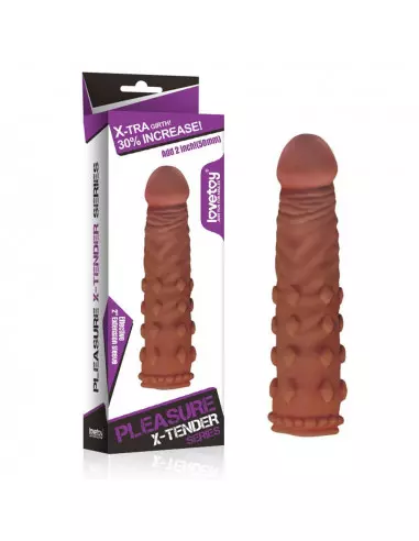 Pleasure X-Tender Penis Sleeve Brown 5 Péniszköpeny Péniszköpenyek - Hosszabítók Lovetoy