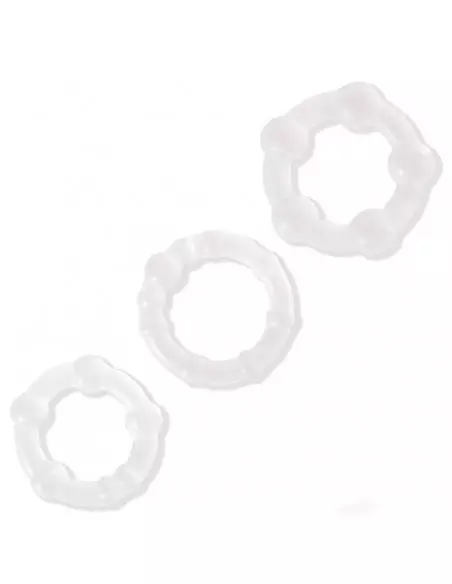 Beaded Cockring Set. Clear Péniszgyűrű Péniszgyűrűk - Mandzsetták Lovetoy