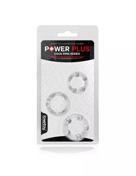 Beaded Cockring Set. Clear Péniszgyűrű Péniszgyűrűk - Mandzsetták Lovetoy