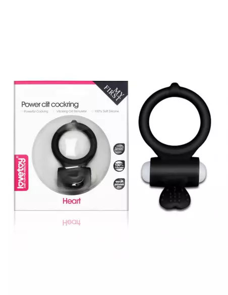 Power Clit Black 1 Péniszgyűrű Péniszgyűrűk - Mandzsetták Lovetoy