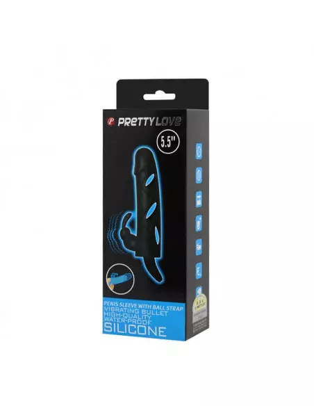 Pretty Love Penis Sleeve With Ball Strap Péniszköpeny Péniszköpenyek - Hosszabítók Pretty Love